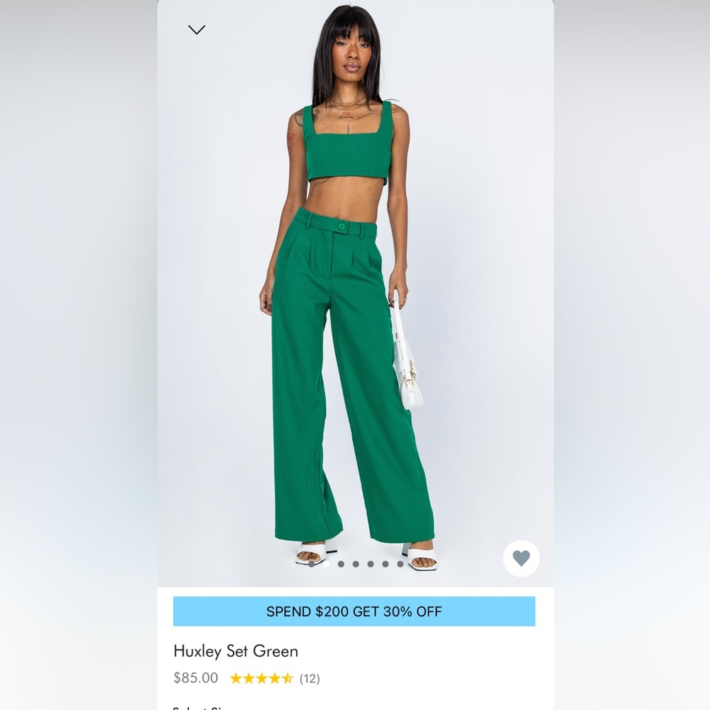 Selling princess Polly green Huxley set size 10